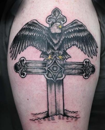 Eagle perched cross
