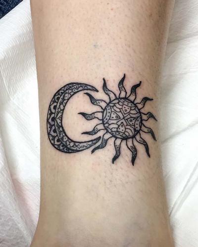 Sun and Moon Tattoo design