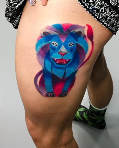 watercolor lion